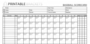 baseball score sheet printable 
