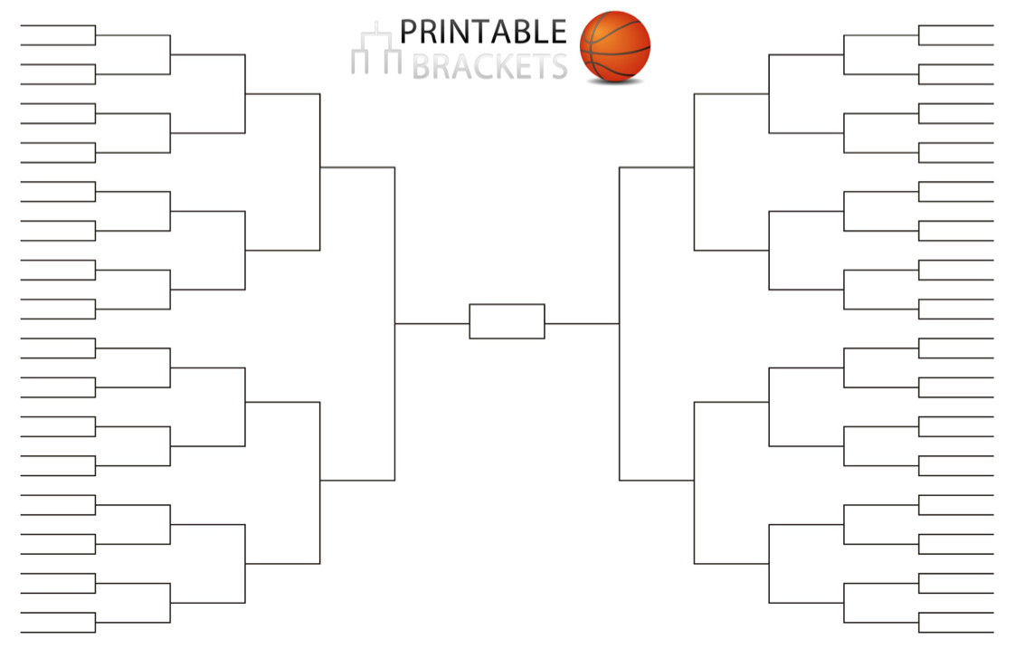 Empty 64 Team Bracket - Fillable 64 Team Tourney Bracket Editable B...