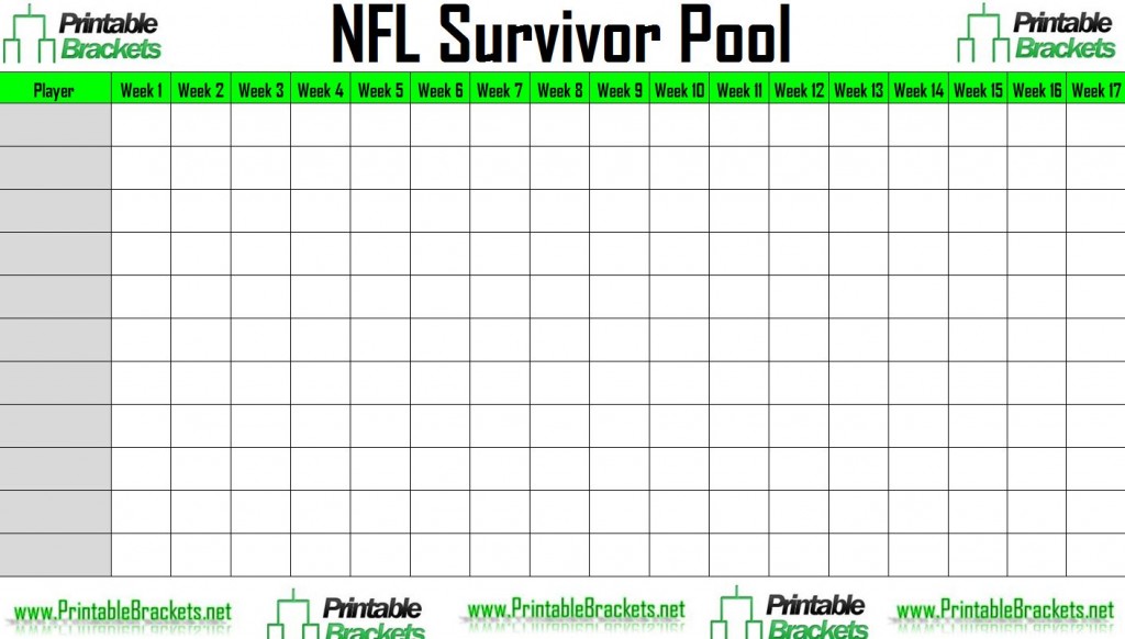 Nfl Survivor Pool Template