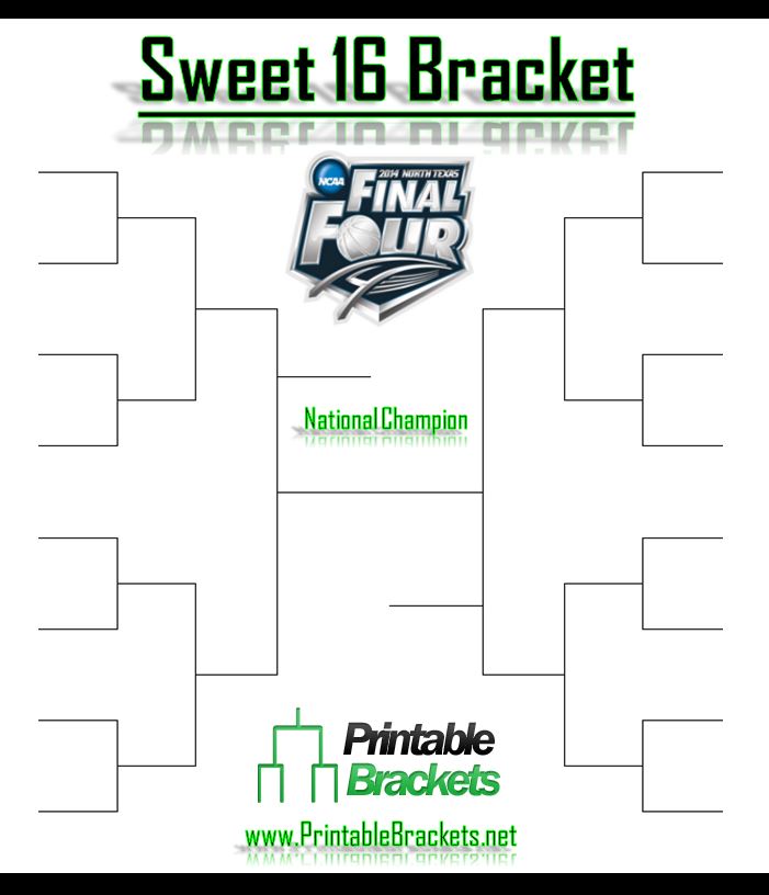 Sweet 16 Bracket | Sweet Sixteen Bracket