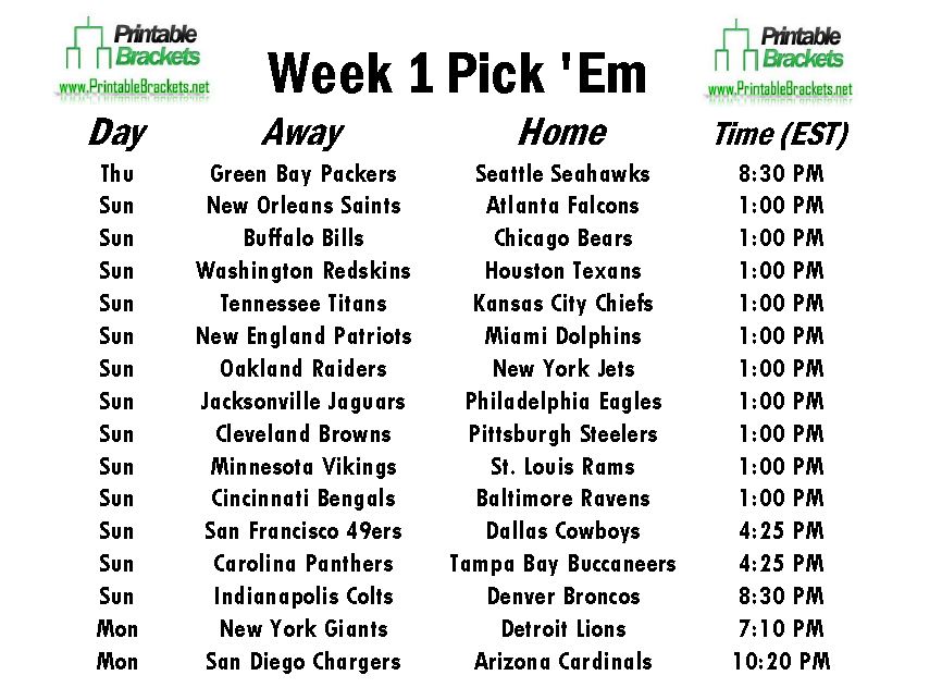 print your brackets week 1 pick