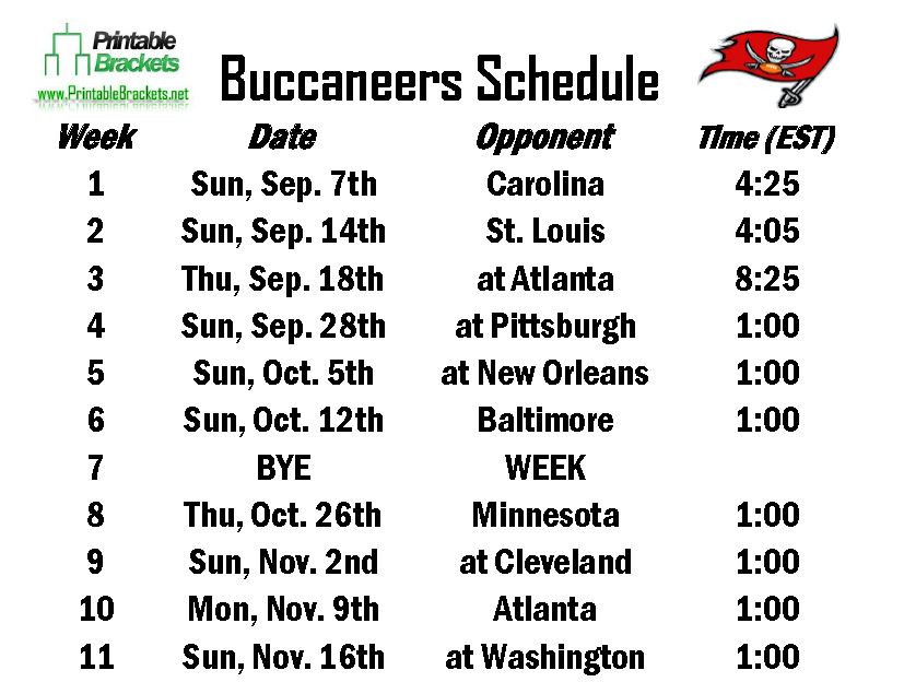 Tampa Bay Buccaneers 2023 Schedule Printable Get Your Hands on